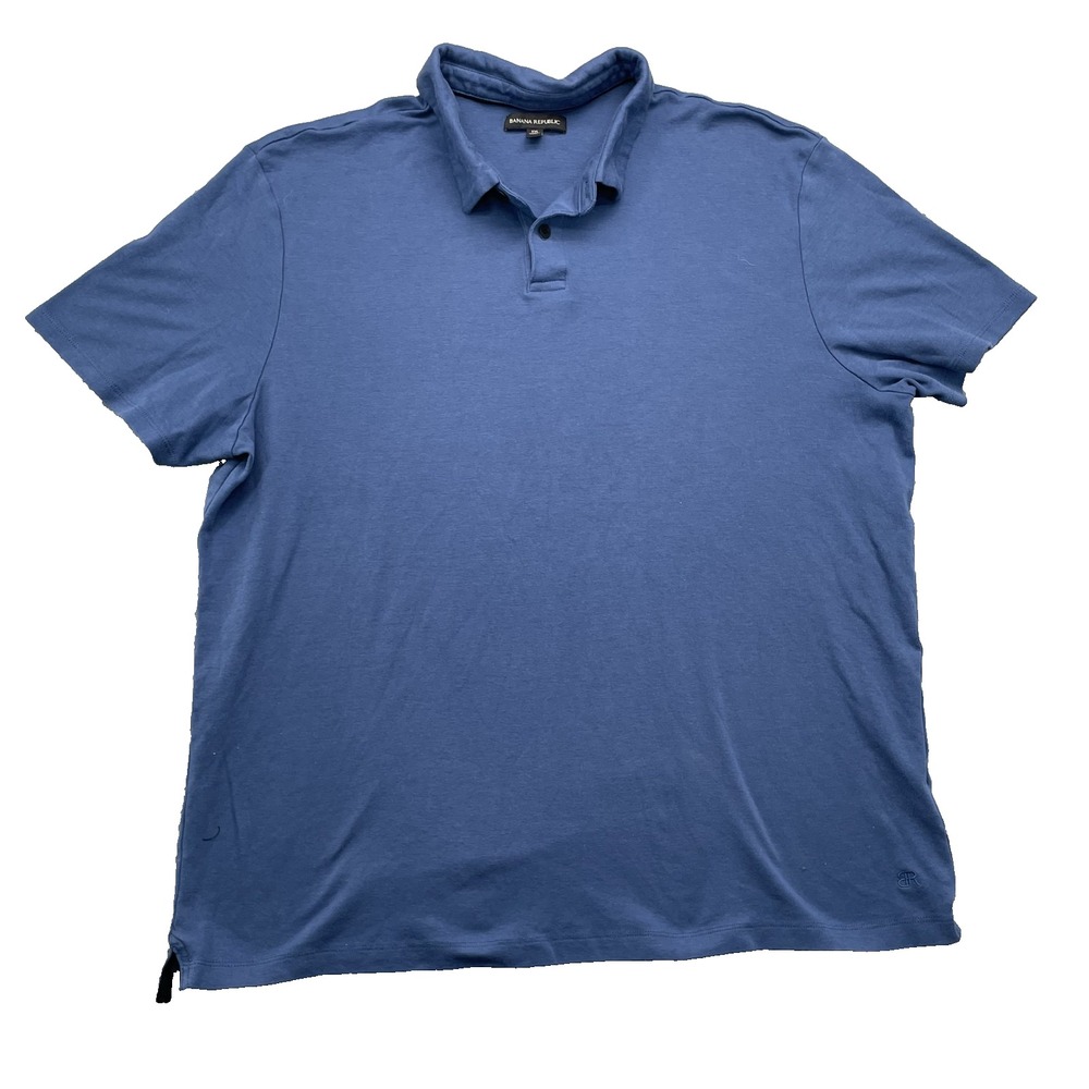 Banana Republic Polo Shirt Mens XXL Blue Preppy 90's Corpcore Golf Modern Travel